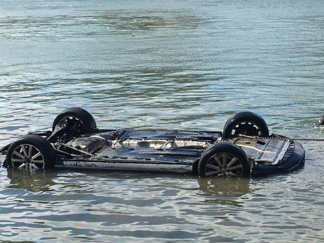 Car Floating In The Water Upside Down