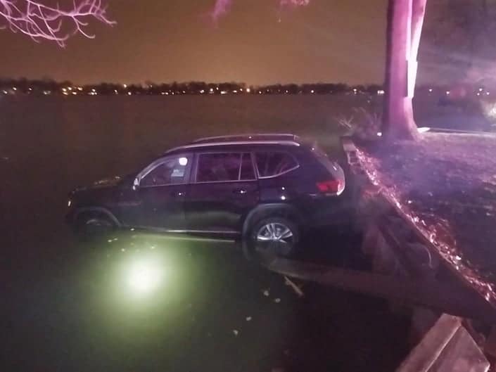 Woman Drove into Lake in Single Vehicle Accident