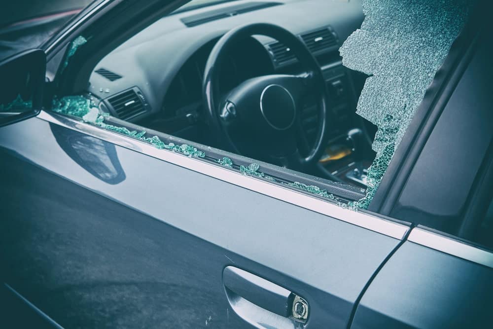 Black Car With A Broken Window